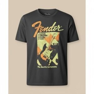 Fender Guitar Graphic Tee Shirt Size M Music Rock Band